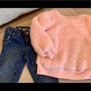 4t Pink Sweater & Polka dot Jeans